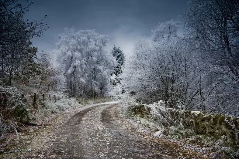 Escocia y Gales en Reino Unido en invierno