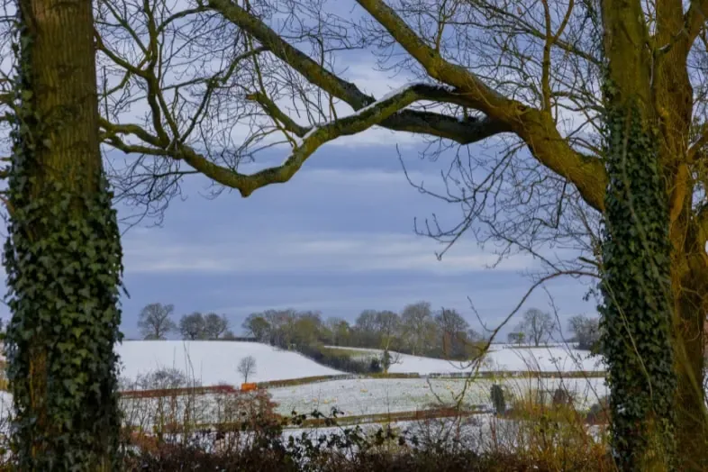 Midlands y norte de Inglaterra en invierno en Reino Unido